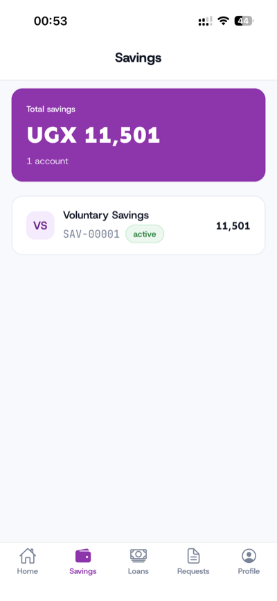 Member savings accounts